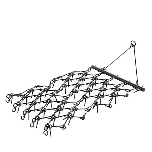 0 in. Handle Drag Harrow, Durable Chain Harrow with 69 Sharp Teeth, Ideal for Yard Gravel Driveway Maintenance