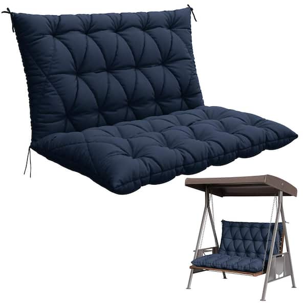 47 in. x 40 in. 2-Seater Patio Contoured Replacement Bench Cushion Outdoor Porch Swing Cushion Cushion Navy