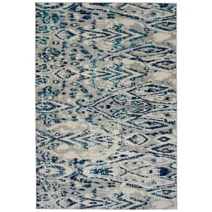 Legata Collection Grey 5'3" x 7'3" Rectangle Residential Indoor-Outdoor Area Rug