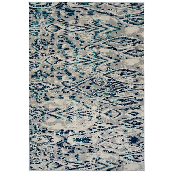 Legata Collection Grey 9' x 12' Rectangle Residential Indoor-Outdoor Area Rug