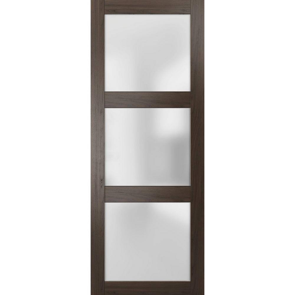 28 in. x 80 in. Solid Wood Frosted Glass Chocolate Ash Interior Door Slab price history on PriceWatchPro