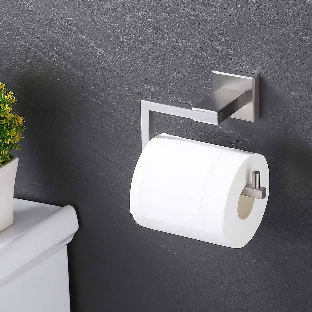 Brushed Nickel Wall Mounted Square Toilet Paper Holder