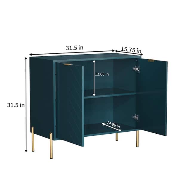Clihome 15.75-in W x 32.87-in H Mdf Green Freestanding Utility Storage Cabinet