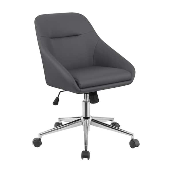 Coaster Grey and Chrome Faux Leather Adjustable Height Office Chair with Casters