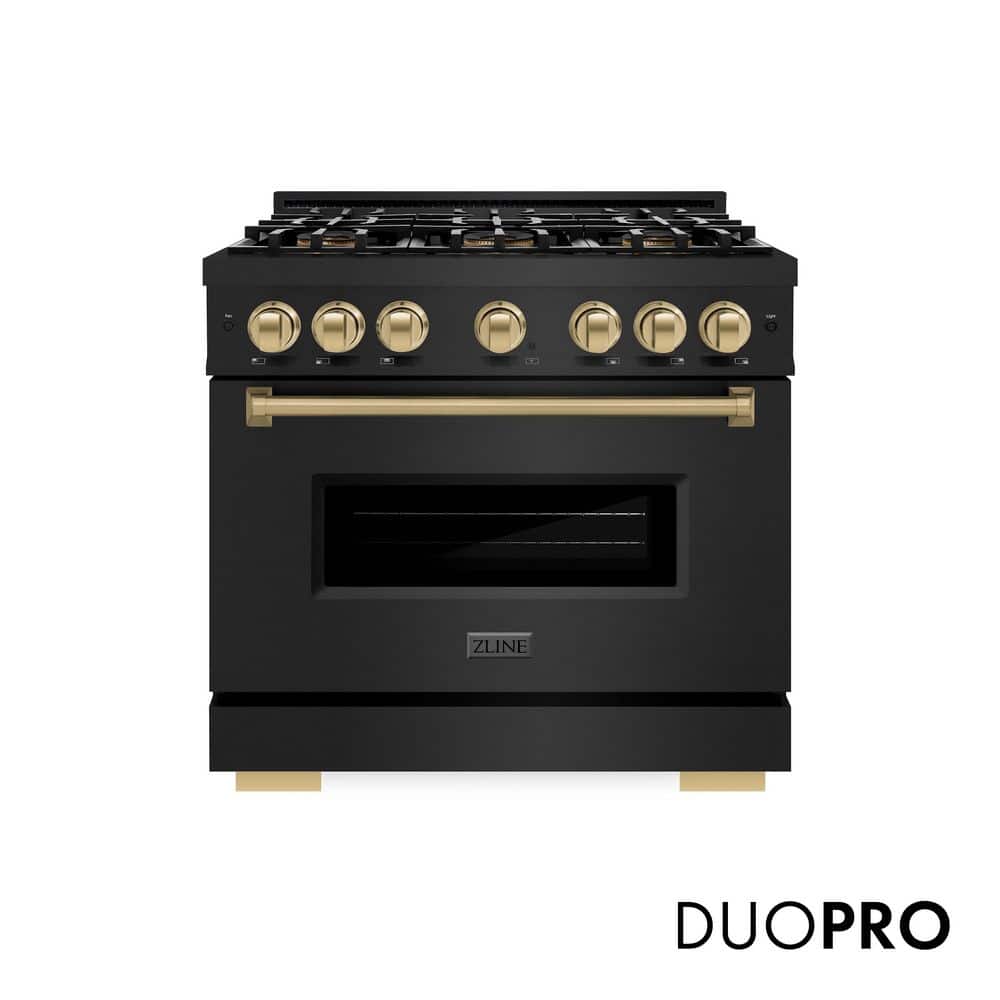 Autograph 36 in. Classic Gas Range with 6 DuoPro Burners and Gas Oven in Black Stainless Steel and Bronze Accents price history on PriceWatchPro