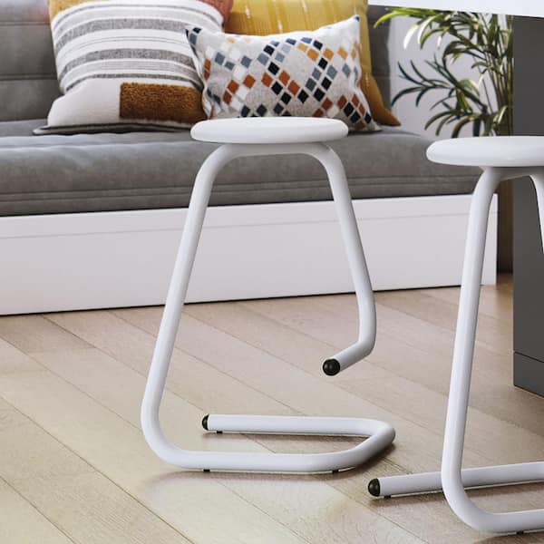 Amisco Paperclip70 26 in. White Metal Counter Stool
