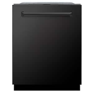 ZLINE 24 in. Black Stainless Steel Monument Series 3rd Rack Tall Tub Dishwasher with Stainless Steel Tub