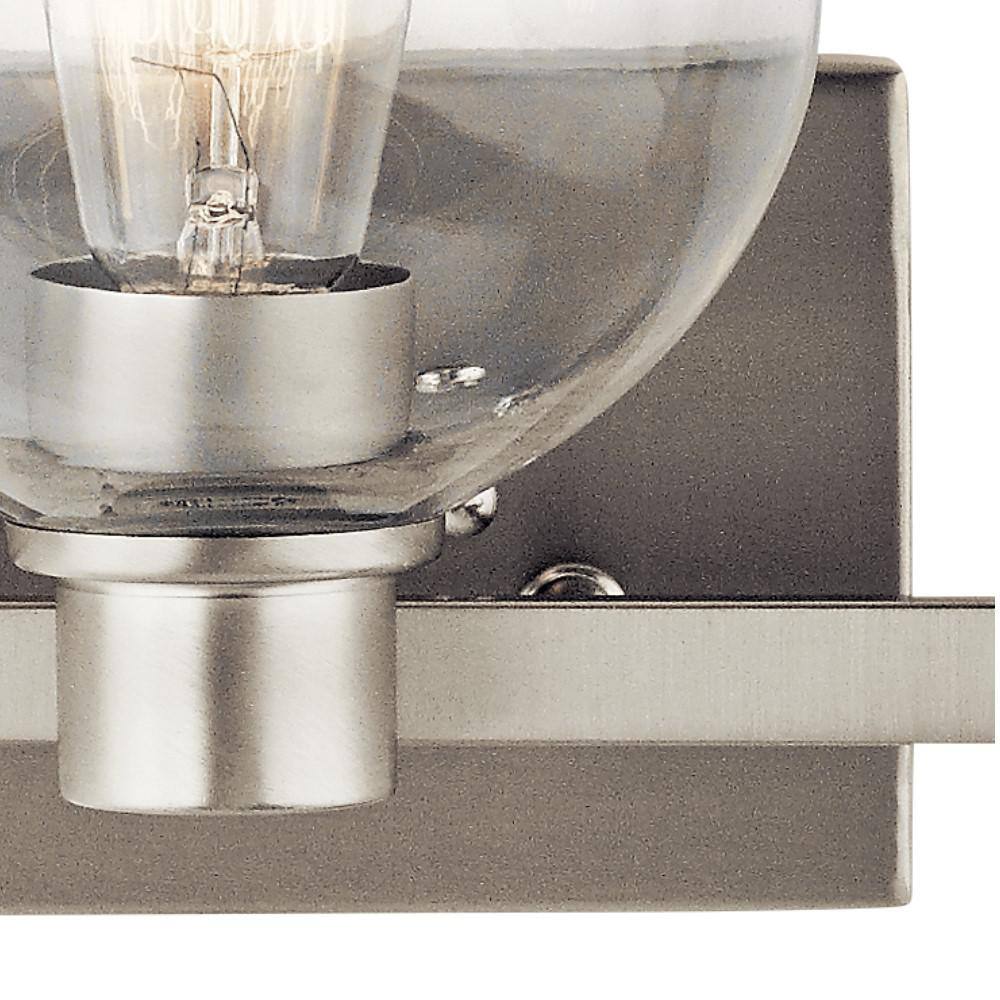 Harmony 24.5" Brushed Nickel 3-Light Vanity with Clear Glass Shades