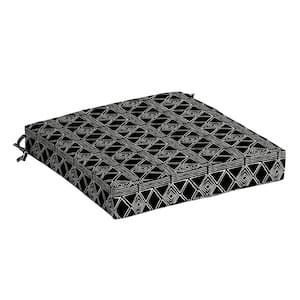 21 in. x 21 in.Black Global Stripe Square Outdoor Seat Cushion