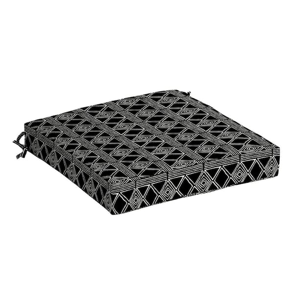 ARDEN SELECTIONS 21 in. x 21 in.Black Global Stripe Square Outdoor Seat Cushion