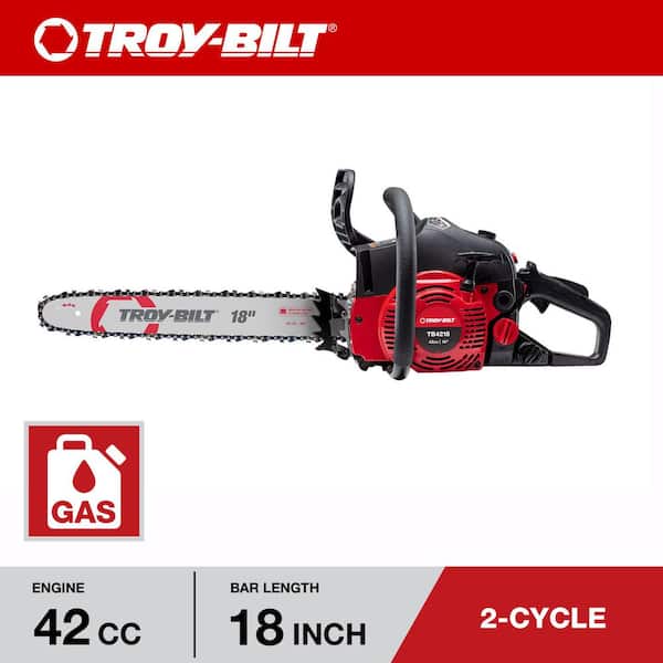 Troy-Bilt 18 in. 42 cc 2-Cycle Lightweight Gas Chainsaw with Automatic Chain Oiler