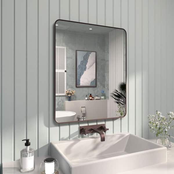 30 in. W x 36 in. H Rectangular Framed Wall Bathroom Vanity Mirror in Oil Rubbed Bronze