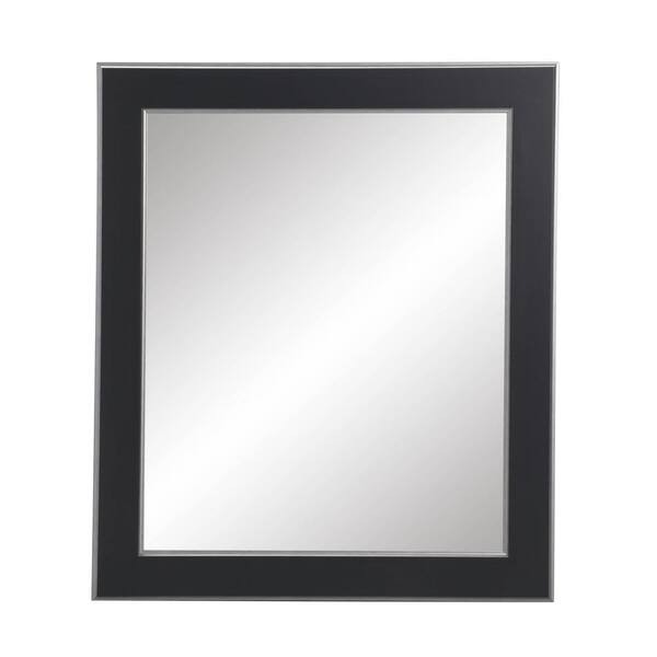 BrandtWorks 25.5 in. W x 38 in. H Silver Accent Black Wall Mirror