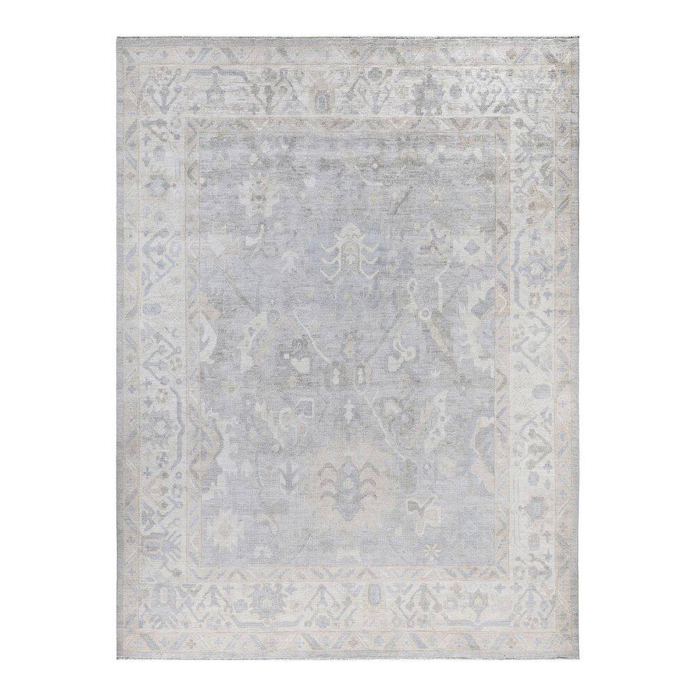Oushak 9 ft. x 12 ft. Light Gray Floral Wool Indoor Area Rug price history on PriceWatchPro