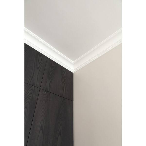 ORAC DECOR 4-5/8 in. x 4-5/8 in. x 78-3/4 in. Dentil Primed White High Impact Polystyrene Crown Moulding (3-Pack)
