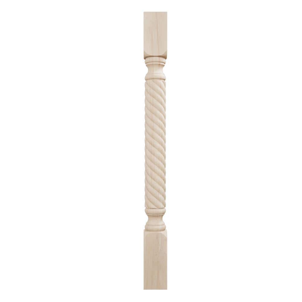 Unfinished Rubberwood Rope Cabinet Column 35.5" Height