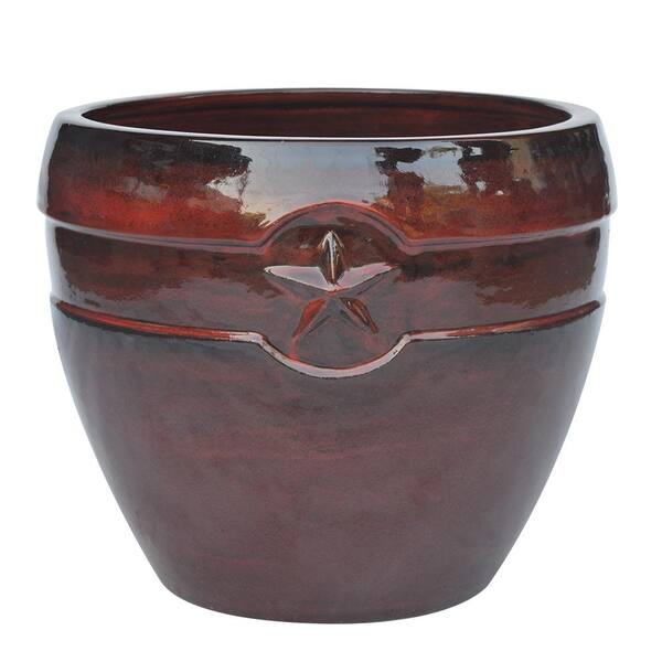 Southern Patio Houston Large 15 in. x 12.6 in. Red Ceramic Planter CRM