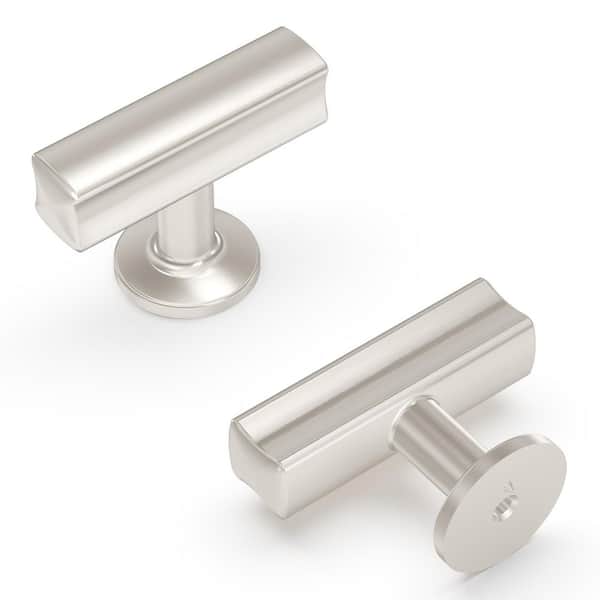 HICKORY HARDWARE Woodward 1-15/16 in. x 15/16 in. Satin Nickel Cabinet Knob (10-Pack)