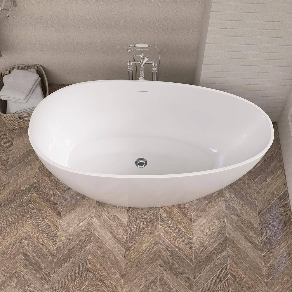 59'' x 29.5'' Freestanding Soaking Acrylic Bathtub