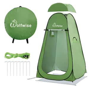 3.93 ft. x 3.93 ft. Green Pop up Privacy Shower Tent