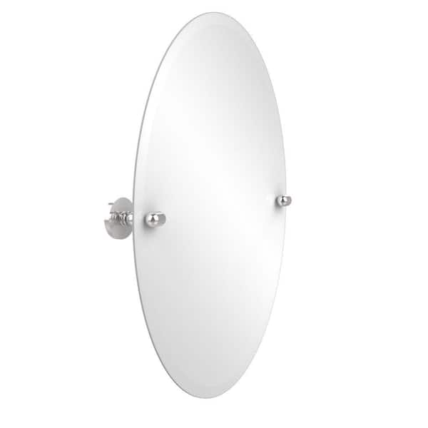 Allied Brass Tango 21 in. W x 29 in. H Frameless Oval Beveled Edge Bathroom Vanity Mirror in Polished Chrome