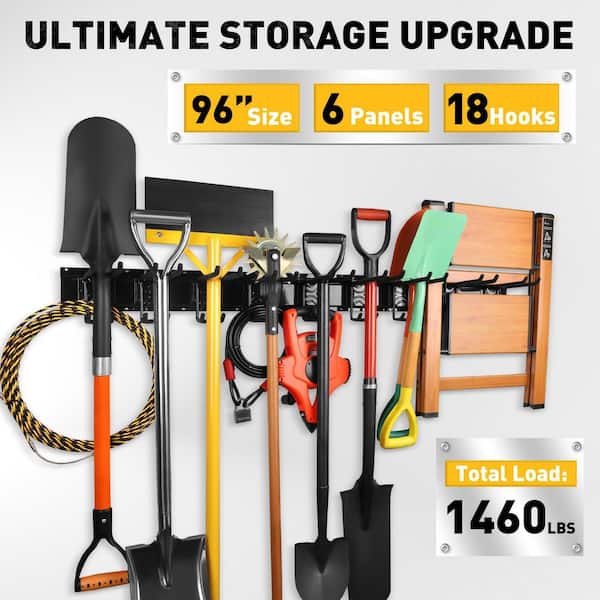 Vrbgify 18-Pairs 96 in. Alloy Steel Adjustable Wall Rack Garage