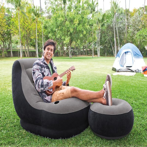 Deluxe Beanless Bag Inflatable Chair Waterproof Flocking - Temu