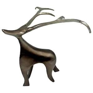 Bronze 14 in. x 9 in. Handmade Aluminum Metal Abstract Deer Sculpture