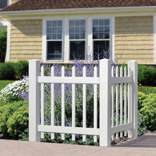 Chelsea 3 ft. x 3 ft. White Vinyl Spaced Picket Accent Fence Panel