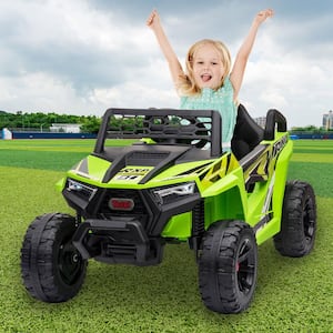 12-Volt Kids Ride On UTV Electric Car Battery Powered Truck with Music/Horn, Green