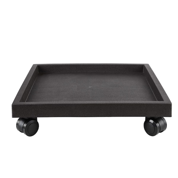 14.17 in. Square Rolling Plant Caddie Cart with Heavy-Duty Caster Wheels and Ample Water Storage (1-Pack)