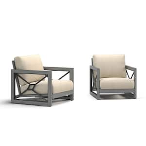 Marindo 2-Piece Aluminum Outdoor Lounge Chair with Sunbrella Cushions