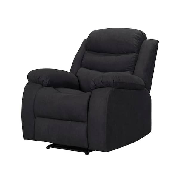 FC Design Black Manual Recliner Chair with Overstuffed Cushions for Bedroom  and Living Room Reclining Sofa Chair 996002BK - The Home Depot