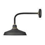 Foundry Medium 1-Light Textured Black Straight Arm Outdoor Barn Light Sconce