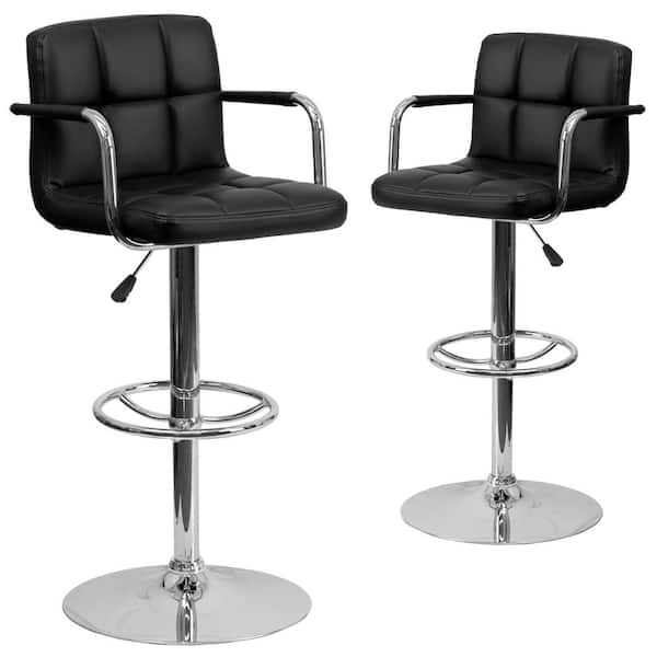 Carnegy Avenue 45.25 in. Black Bar Stool (Set of 2)