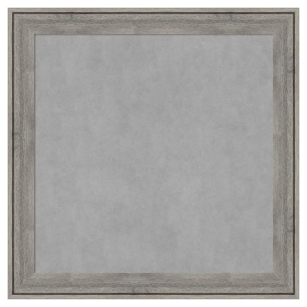 Amanti Art Regis Barnwood Grey 29 in. x 29 in Framed Magnetic Board