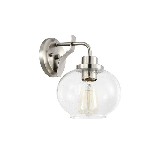 sheridan wall light with amber glass shade