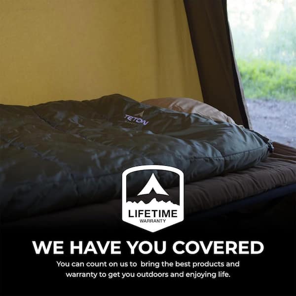 TETON SPORTS 90 in. 25-Degree Left Zipper Sleeping Bag, Cot 103L