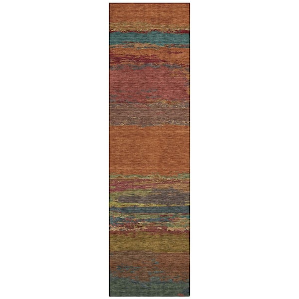 Addison Rugs Chantille Machine Washable Indoor/Outdoor Abstract ACN1286 Terracotta 2 ft. 3 in. x 7 ft. 6 in. Area Rug