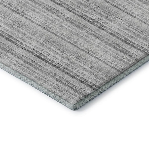 Mayfield Premium Machine Washable Abstract AMF982 Silver 1 ft. 8 in. x 2 ft. 6 in. Area Rug