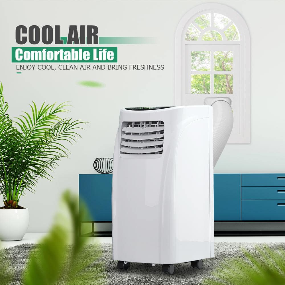 White Portable Air Conditioner with Remote and Sleep Mode