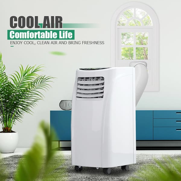 8,000 BTU Portable Air Conditioner Cools 250 Sq. Ft. with Dehumidifier in White