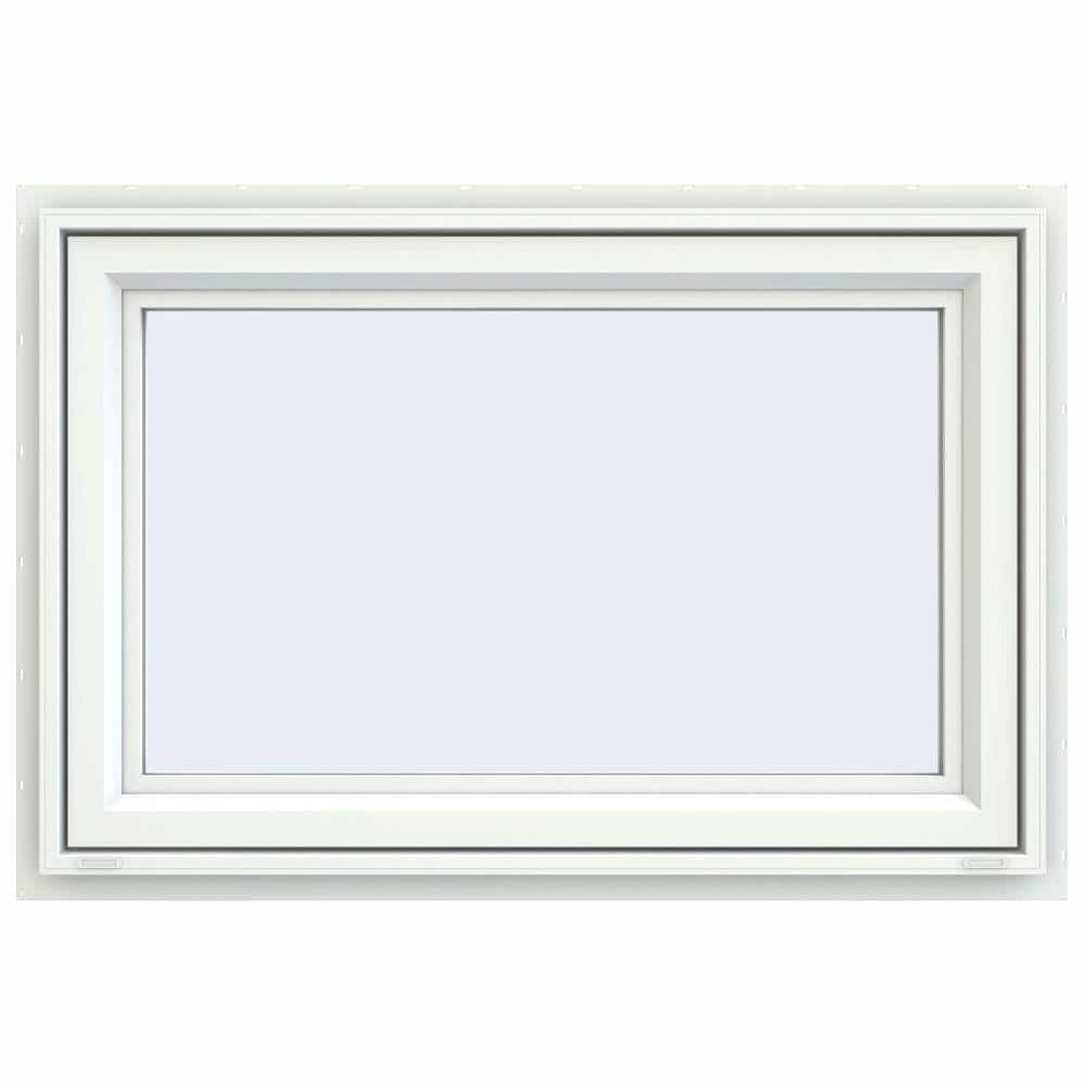 JELD-WEN 35.5 in. x 29.5 in. V-4500 Series White Vinyl Awning Window with Fiberglass Mesh Screen