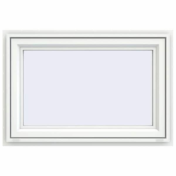 JELD-WEN 35.5 in. x 29.5 in. V-4500 Series White Vinyl Awning Window with Fiberglass Mesh Screen