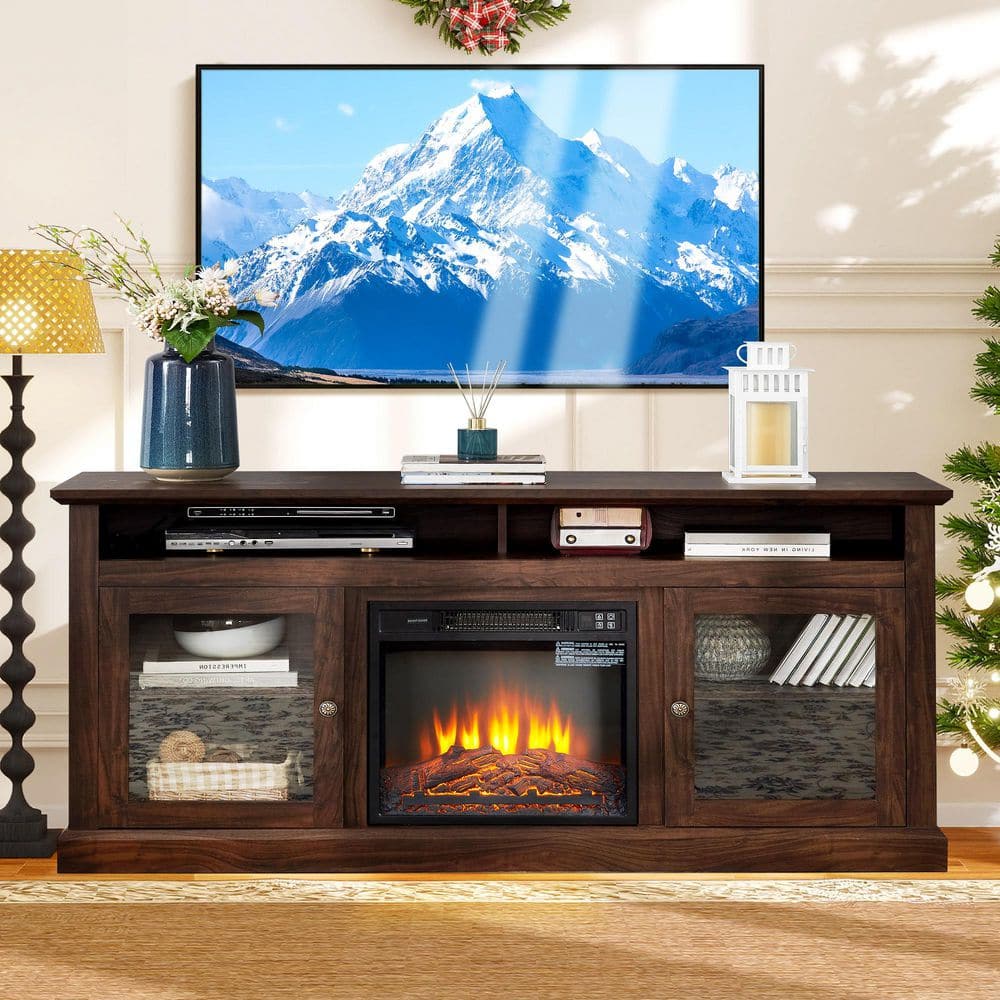 ToolCat 60 in. Freestanding Wooden TV Stand with Electric