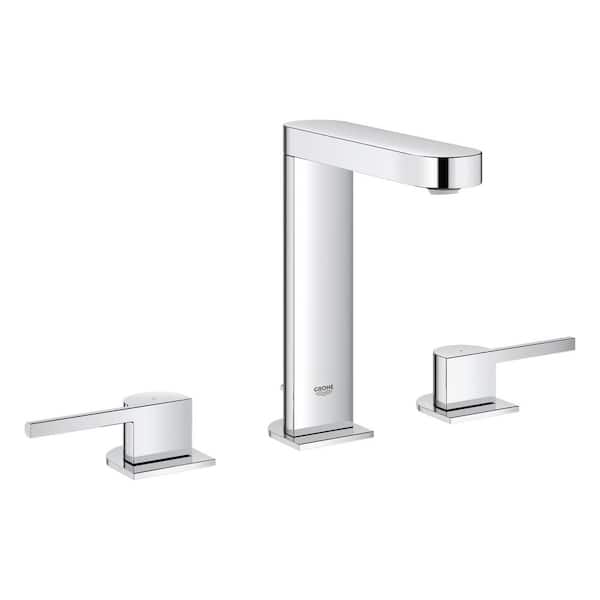 GROHE Plus 8 in. Widespread 2-Handle Bathroom Faucet with Flow Control in Starlight Chrome