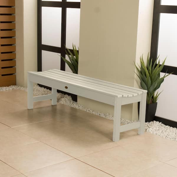 Highwood Lehigh 5 ft. 2-Person Whitewash Recycled Plastic Outdoor Picnic Bench