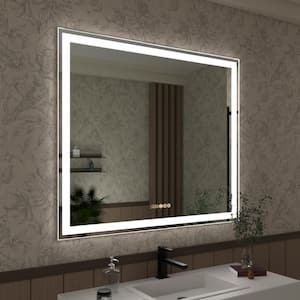 Swarm 42 in. W x 36 in. H Rectangular Frameless Radar LED Wall Bathroom Vanity Mirror