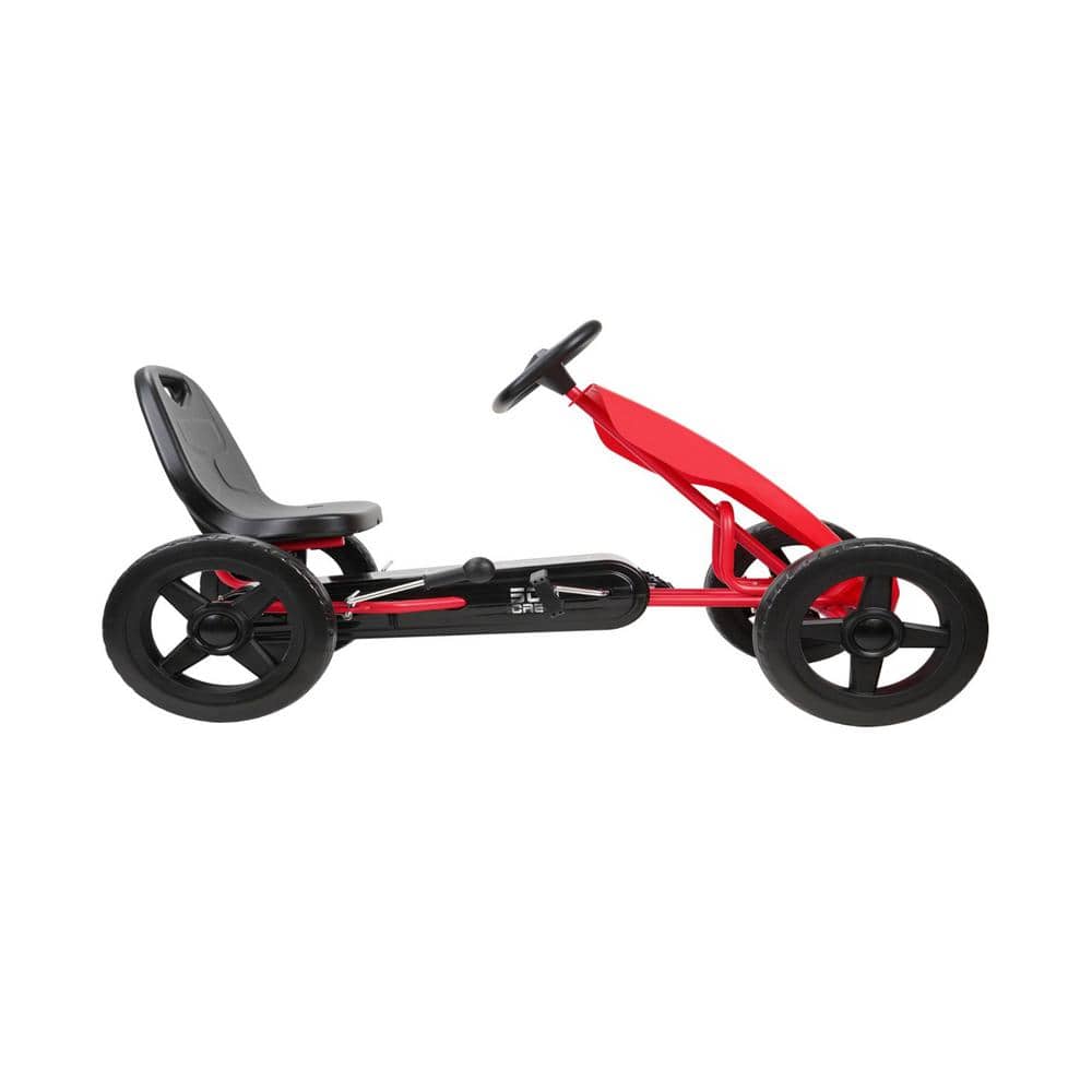 Red and Black Steel Frame Pedal Go Kart with EVA Wheels