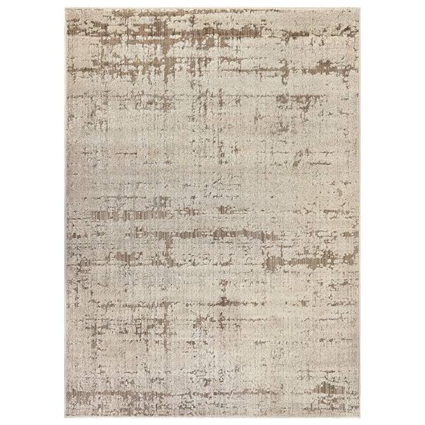 Textured Abbstract Sandstone Indoor High-Low Area Rug 5 ft. x 7 ft. Beige